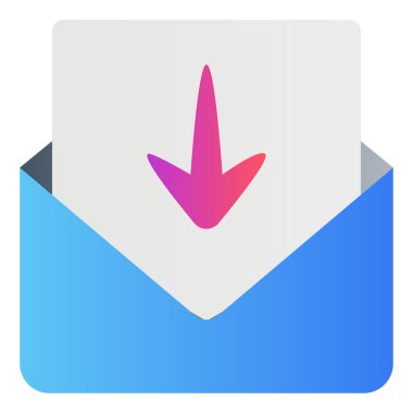 Gradyan renk simgesi, e- posta, zarf için illüstrasyon, al.