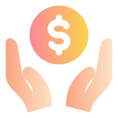 Gradyan renk simgesi, Kaydetme parası, maaş, para.