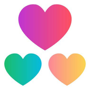 Gradyan renk simgesi, dekorasyon, kalp, romantik.