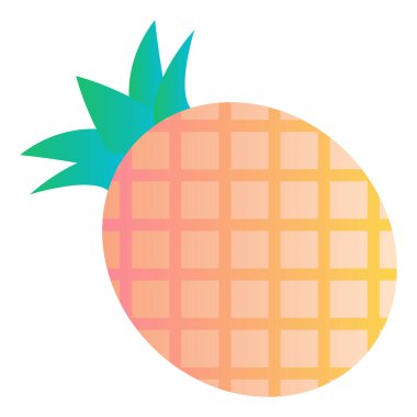 Gradyan renk simgesi, Ananas illüstrasyonu, meyve.