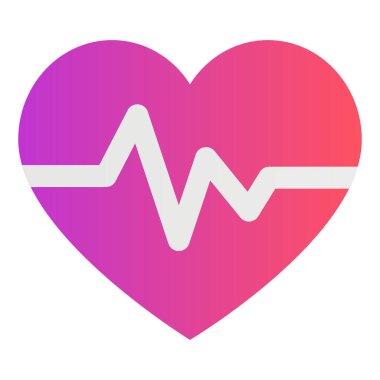 Gradyan renk simgesi, kalp atışı, nabız, sağlık hizmetleri için resimleme.