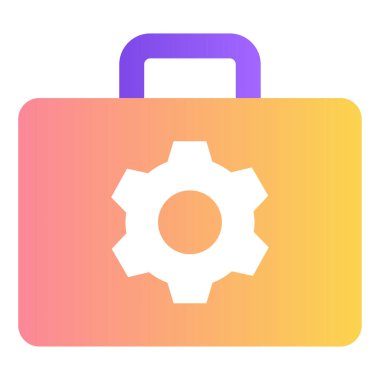 Gradyan renk simgesi, Araç kutusu için illüstrasyon, araç takımı, evrak çantası.