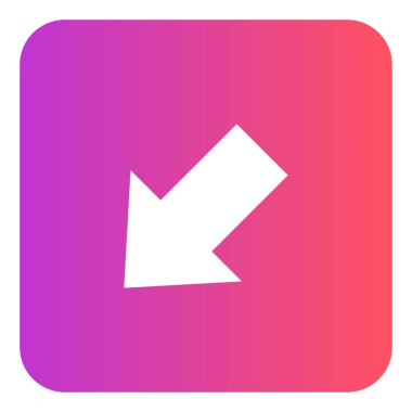 Gradyan renk simgesi, Ok için illüstrasyon, yön, sol, indir.