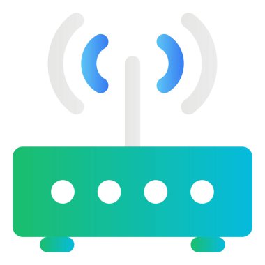 Gradyan renk simgesi, Yönlendirici, modem, kablosuz.