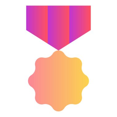 Gradyan renk simgesi, ödül, madalya, rozet illüstrasyonu.