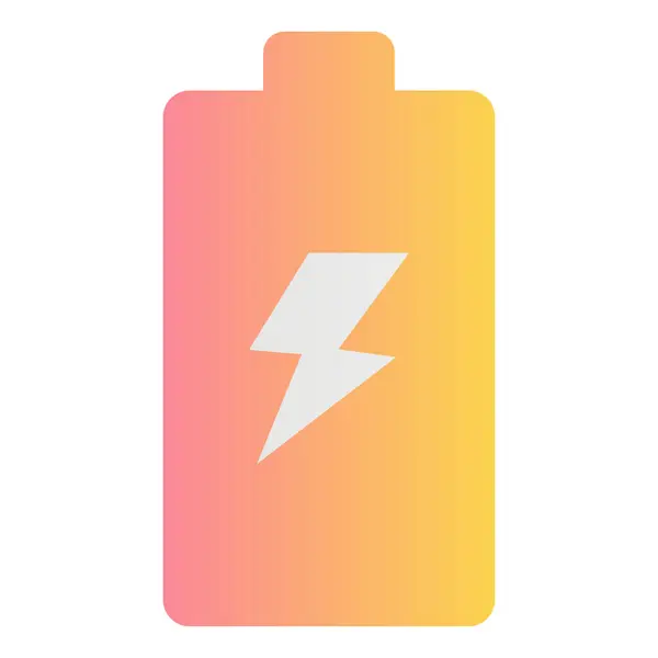 Gradyan renk simgesi, pil, enerji ve güç için illüstrasyon.