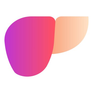 Gradyan renk simgesi, anatomi, karaciğer ve organ için illüstrasyon.