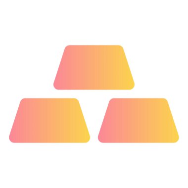 Gradyan renk simgesi, Altın, çubuk, para için illüstrasyon.