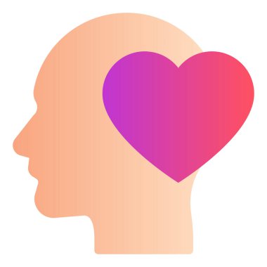 Gradyan renk simgesi, İnsanlar için illüstrasyon, aşk, sevgililer günü.