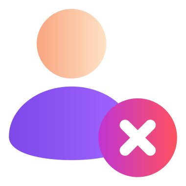 Gradyan renk simgesi, Kullanıcı, insanlar, hesap, silme.