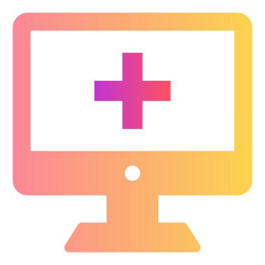 Gradyan renk simgesi, Tıbbi işaret için illüstrasyon, bilgisayar.