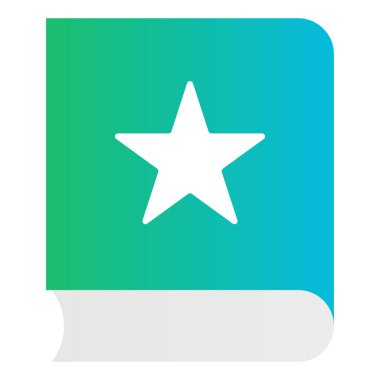 Gradyan renk simgesi, Kitap için illüstrasyon, yer imi, yıldız.