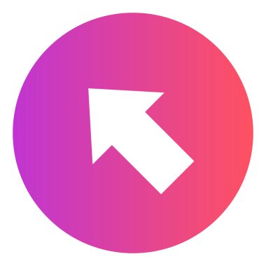 Gradyan renk simgesi, Ok için illüstrasyon, yön, sol, gönderim.