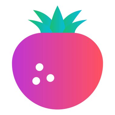 Gradyan renk simgesi, domates, sebze ve yemek için illüstrasyon.