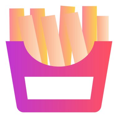 Gradyan renk simgesi, Fast food, patates kızartması, yemek için resimleme.