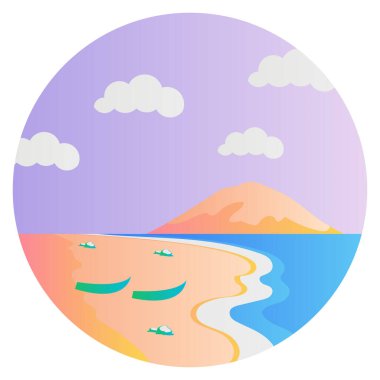 Plaj manzarası gradyan renk çizimi