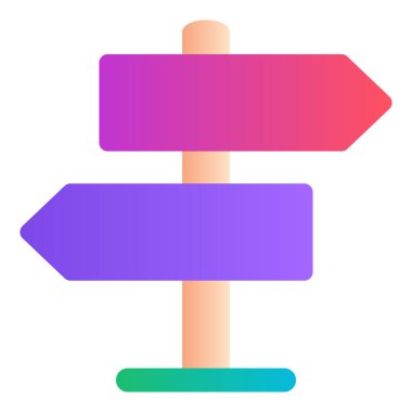 Gradyan renk simgesi, Yön için illüstrasyon, tabela, sokak.