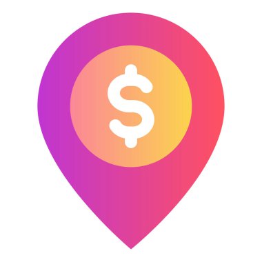 Gradyan renk simgesi, Banka konumu için illüstrasyon, yer.