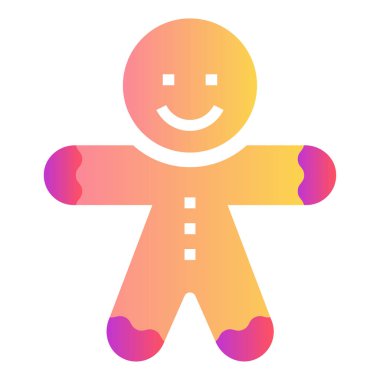 Gradyan renk simgesi, zencefilli çörek, kurabiye, Noel.