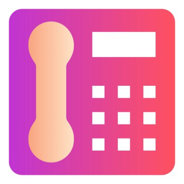 Gradyan renk simgesi, Telefon için illüstrasyon, sabit hat, telefon.