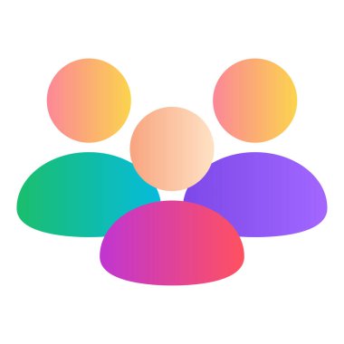 Gradyan renk simgesi, Takım çalışması için illüstrasyon, grup, insanlar.