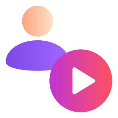 Gradyan renk simgesi, Multimedya, blog, vlog, video oyunu için illüstrasyon.