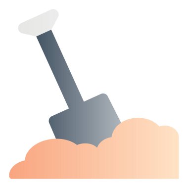 Gradyan renk simgesi, Kürek, bahçe ve tarım için illüstrasyon.