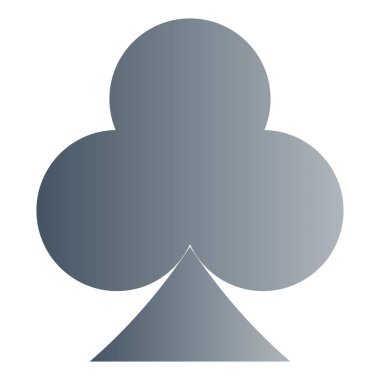 Gradyan renk simgesi, Kulüp için illüstrasyon, kumarhane, poker işareti.