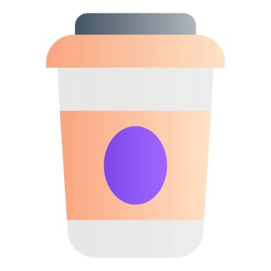 Gradyan renk simgesi, kahve illüstrasyonu, sıcak kahve.