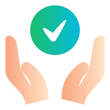 Gradyan renk simgesi, Anlaşma illüstrasyonu, kabul et, işaretle.