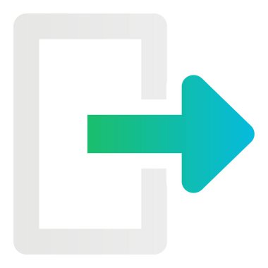 Gradyan renk simgesi, Ok için illüstrasyon, çıkış, imzalayın.