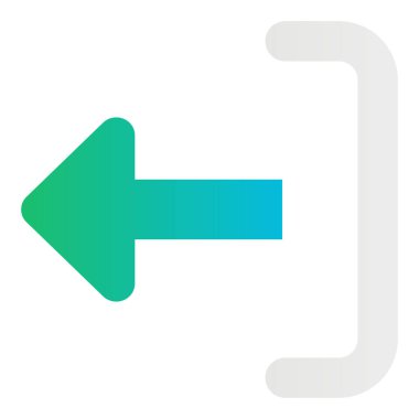 Gradyan renk simgesi, Ok için illüstrasyon, çıkış, imzalayın.