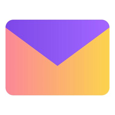 Gradyan renk simgesi, E- posta, mektup, zarf.