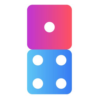 Gradyan renk simgesi, Casino, küp, zar için illüstrasyon.