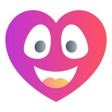 Gradyan renk simgesi, Kalp emojisi için resim, gülen yüz, mutlu.