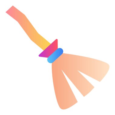 Gradyan renk simgesi, Cadılar Bayramı için illüstrasyon, cadı, süpürge.