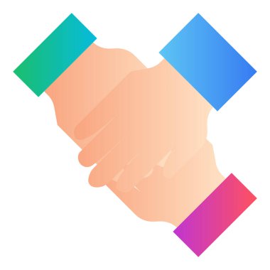 Gradyan renk simgesi, iş adamları için illüstrasyon, anlaşma, arkadaşlık.