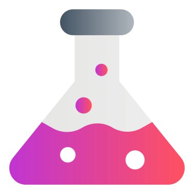 Gradyan renk simgesi, Deney için illüstrasyon, araştırma, kimyasal, test tüpü.