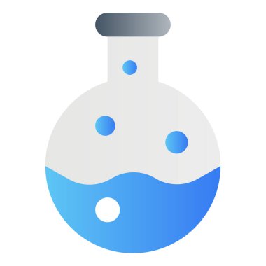 Gradyan renk simgesi, Deney için illüstrasyon, araştırma, kimyasal, test tüpü.