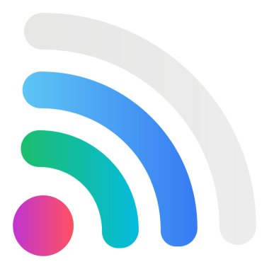 Gradyan renk simgesi, kablosuz görüntü, sinyaller, kablosuz ağ.