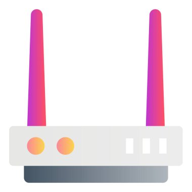 Gradyan renk simgesi, Router, modem, bağlantı, internet için illüstrasyon.