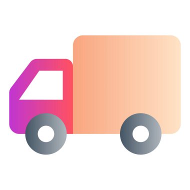 Gradyan renk simgesi, Ulaşım, kargo, kamyon için resimleme.