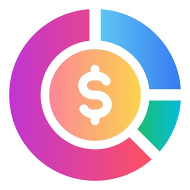 Gradyan renk simgesi, Hesap bankacılığı illüstrasyonu, para.