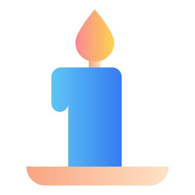 Gradyan renk simgesi, mum illüstrasyonu, kutlama, ateş alevi.