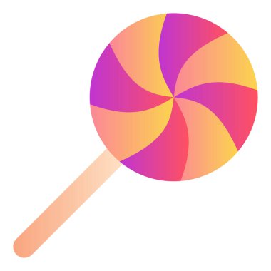 Gradyan renk simgesi, Noel için illüstrasyon, şeker, karamel.