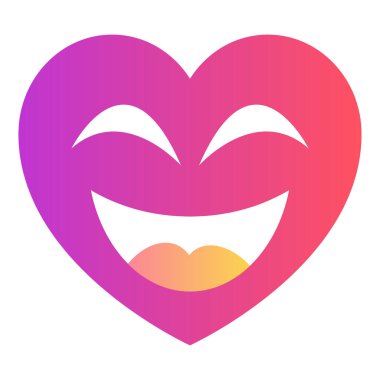 Gradyan renk simgesi, Kalp emojisi için resim, gülen yüz, kahkaha.