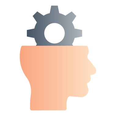 Gradyan renk simgesi, Düşünme ilhamı için illüstrasyon, zeka insan.