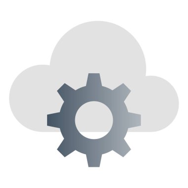 Gradyan renk simgesi, Bulut hesaplama, ayarlar, dişliler için resimleme.