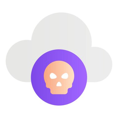 Gradyan renk simgesi, Bulut hesaplama, kafatası, siber suç.