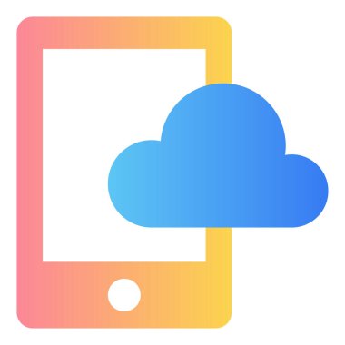 Gradyan renk simgesi, hava durumu, bulut, akıllı telefon, cep telefonu çizimi.
